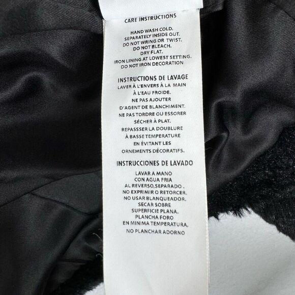 BDB David Bitton Womens Medium Black Faux Fur Sequin Jacket Full Zip Collarless - Picture 11 of 14